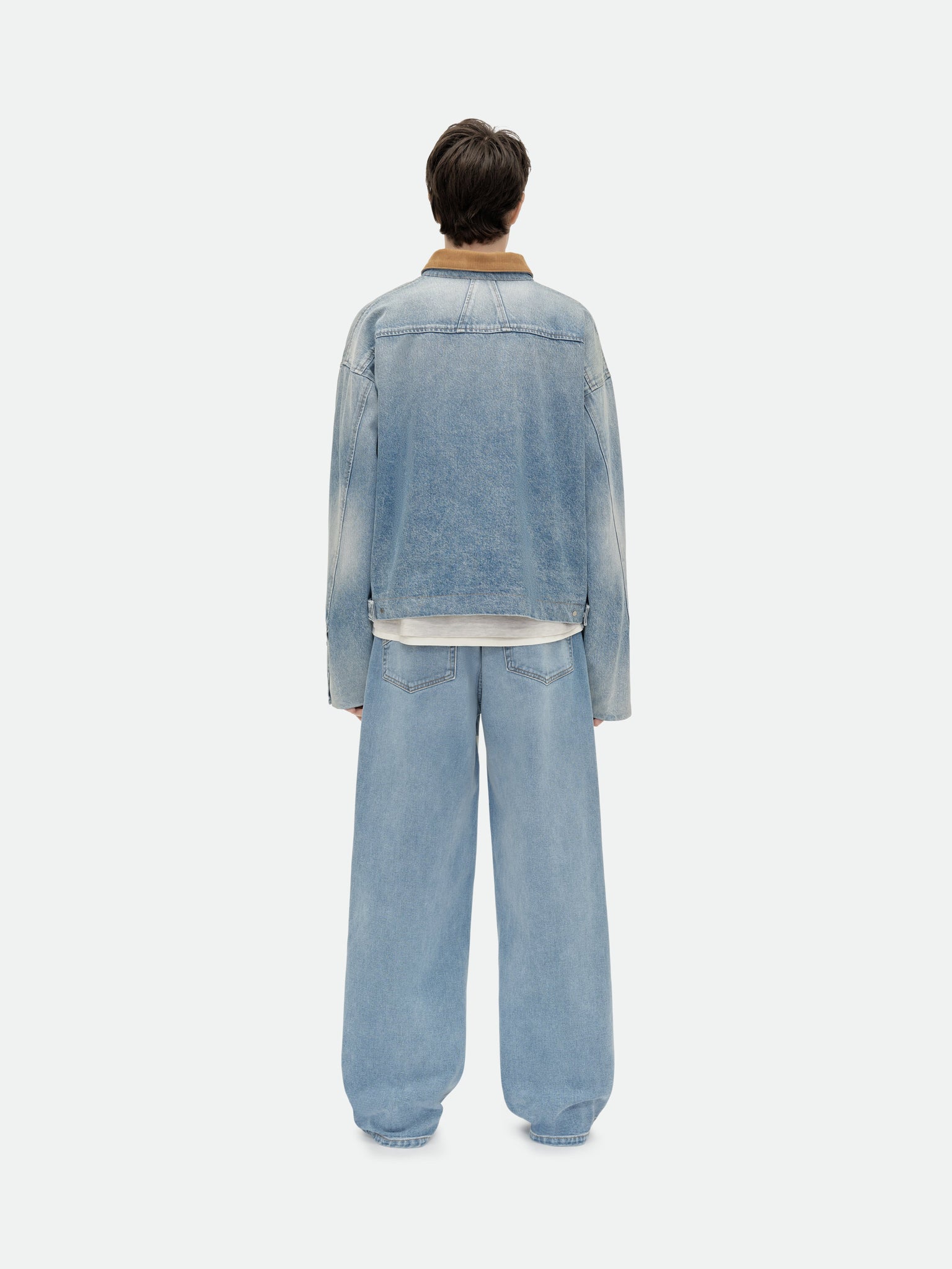 DENIM LOGO CORD COLLAR WORK JACKET