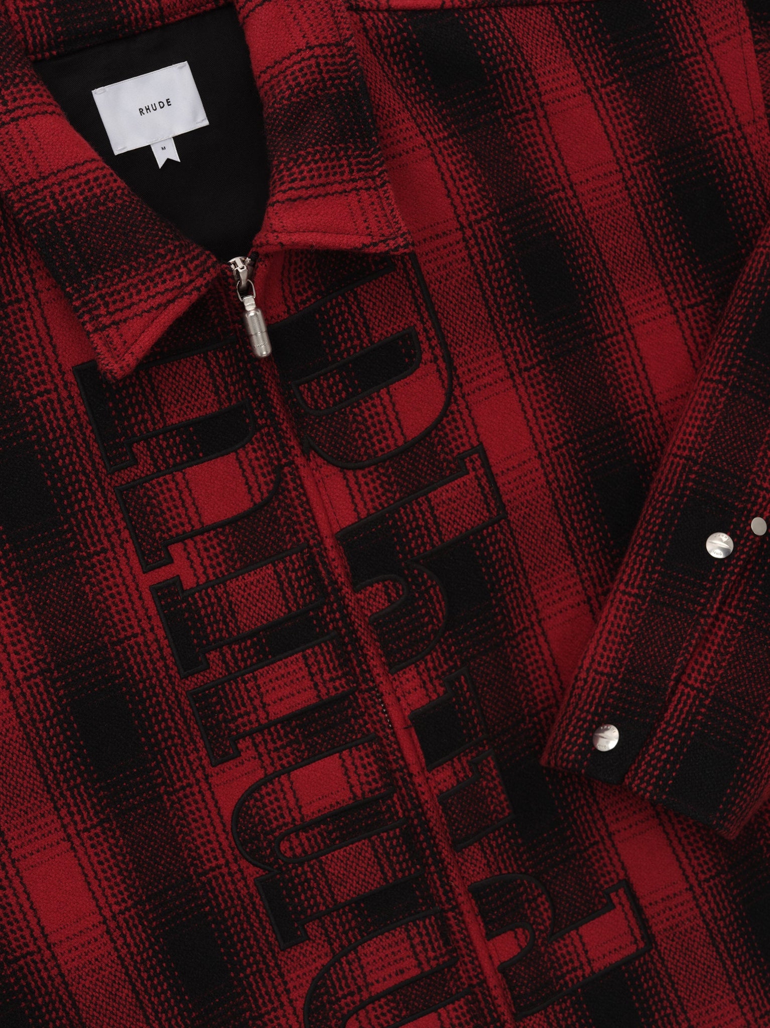 RHUDE LOGO FLANNEL WORK JACKET