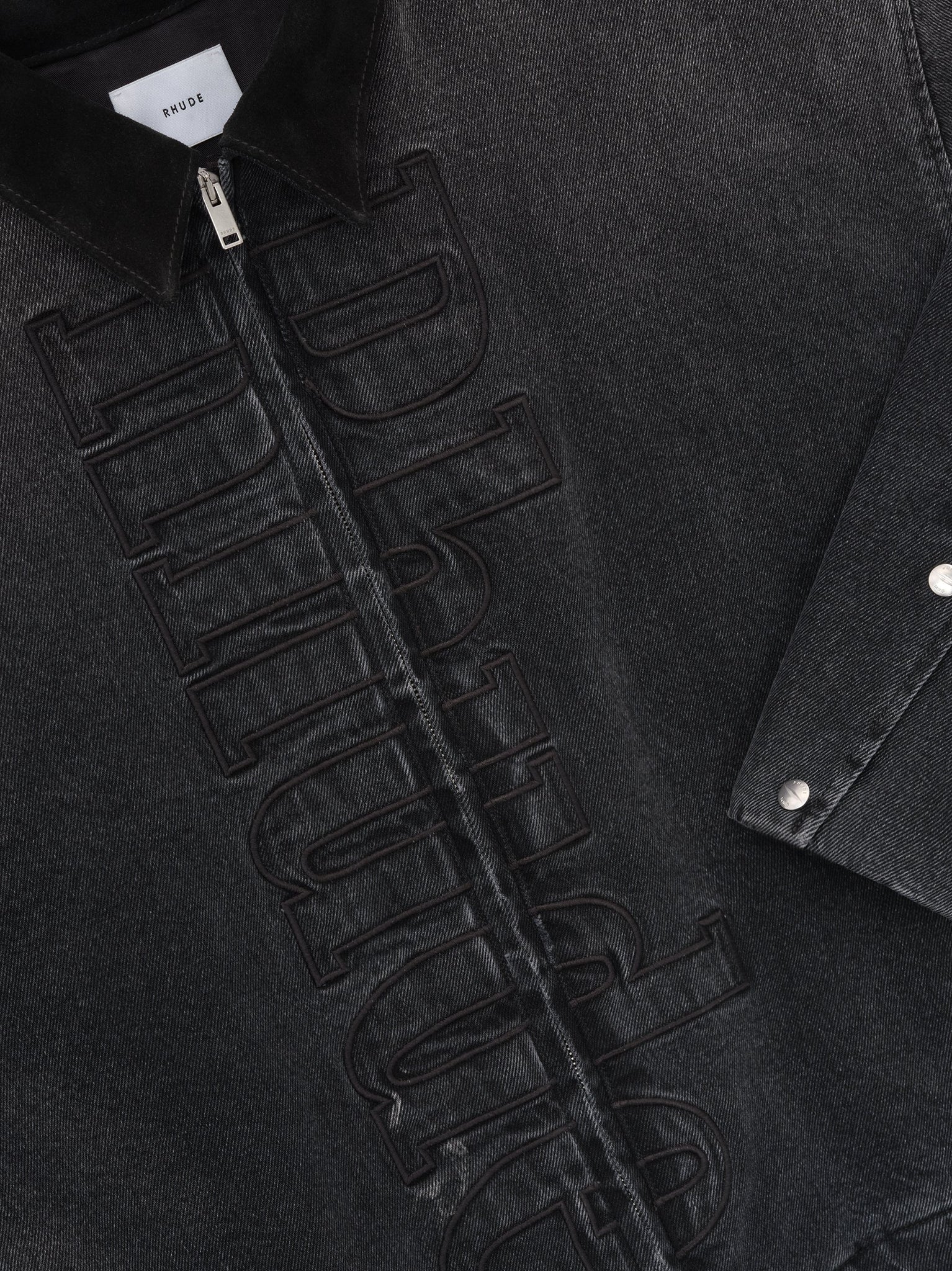 DENIM LOGO SUEDE COLLAR WORK JACKET